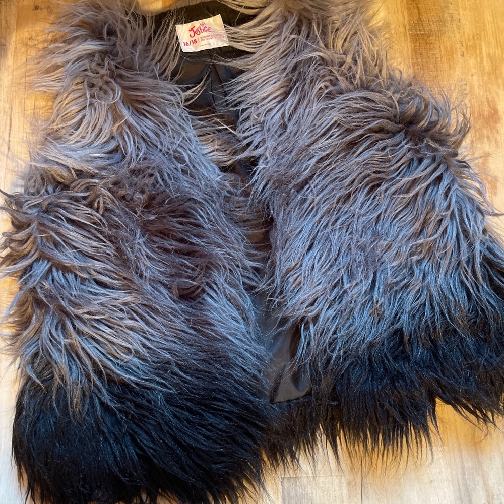 Justice black ombré  long for vest 16/18